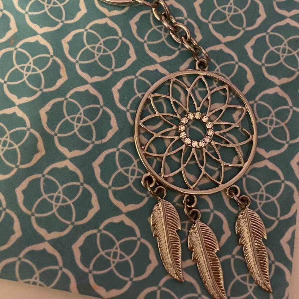 Sparkle Dangle Dream Catcher Keychain with clasp